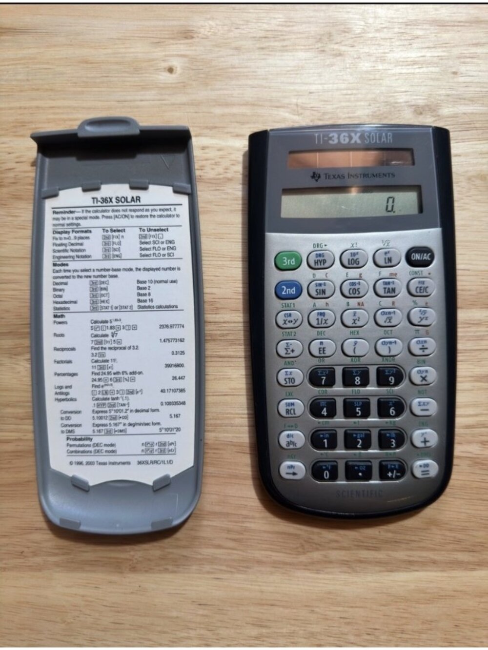 Texas Instruments TI-36X Solar Scientific Calculator With Cover Programmable